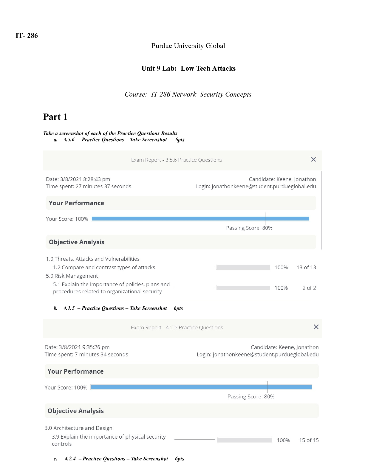 Preview image for IT286 Unit 9 Lab.docx  IT- 286   Purdue University Global  Unit 9 Lab:  Low Tech Attacks